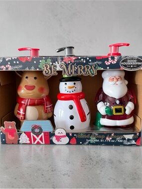 Simple Pleasures Be Merry Holiday Character Hand Soap Reindeer, Snowman, Santa